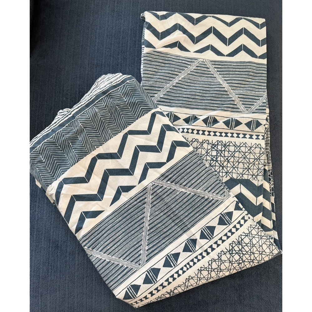Vintage 90s Y2K IKEA Provinsros Duvet Cover Full Queen Size Blue White Modern